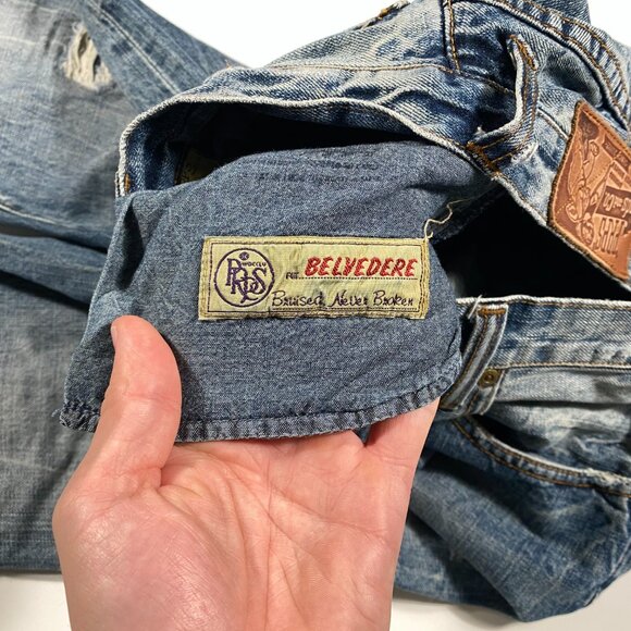 PRPS Goods & Co. Pre-distressed Belvedere Straight Leg Jeans men's size 33x35 - Picture 6 of 10